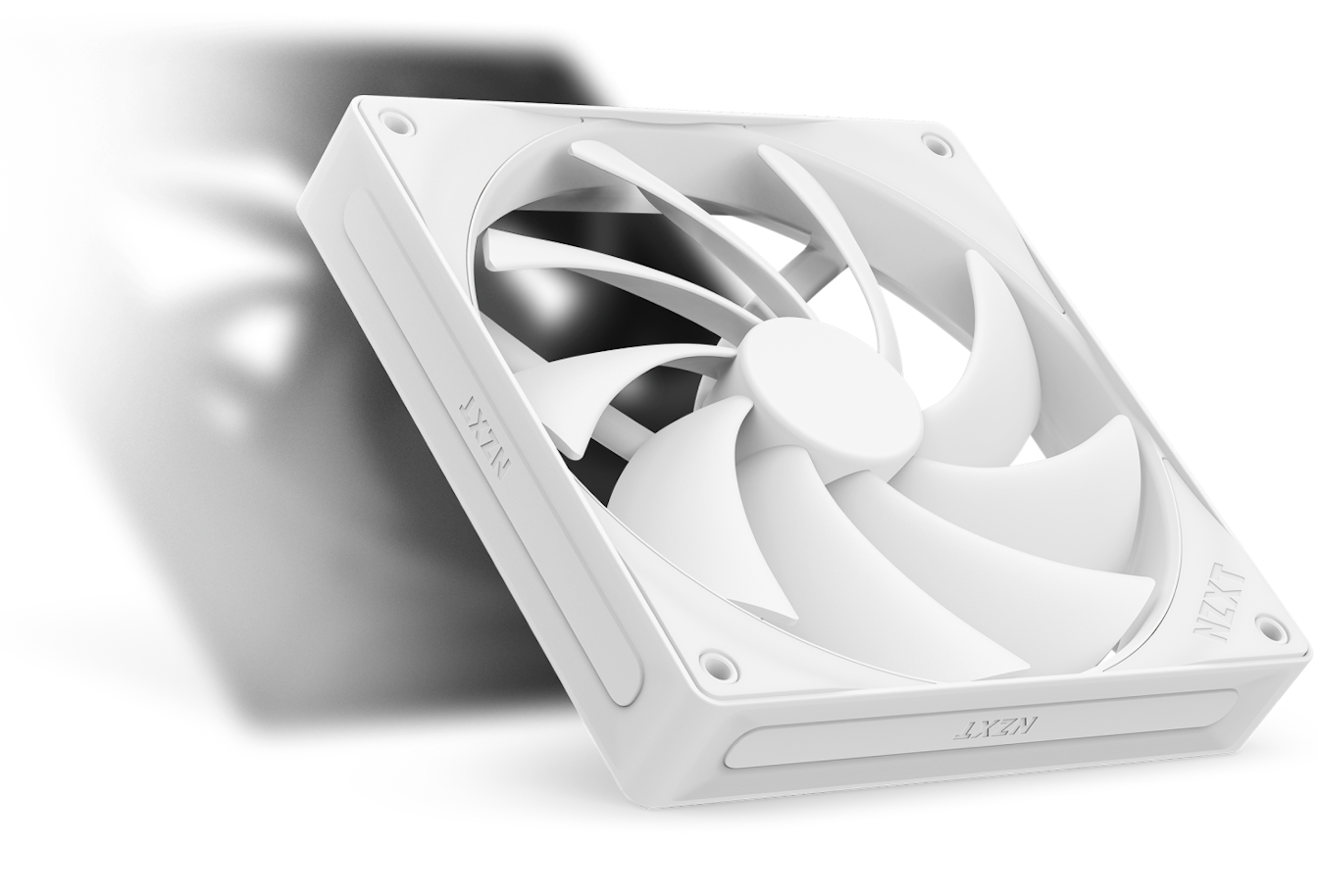 Gros plan de ventilateurs à flux d'air silencieux en noir et blanc