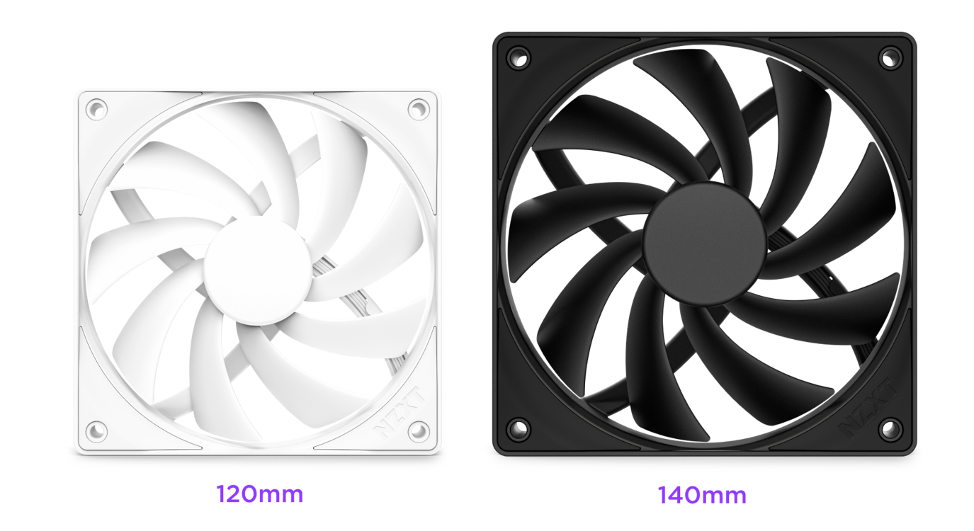 Ventilateurs silencieux blancs de 120 mm et noirs de 140 mm