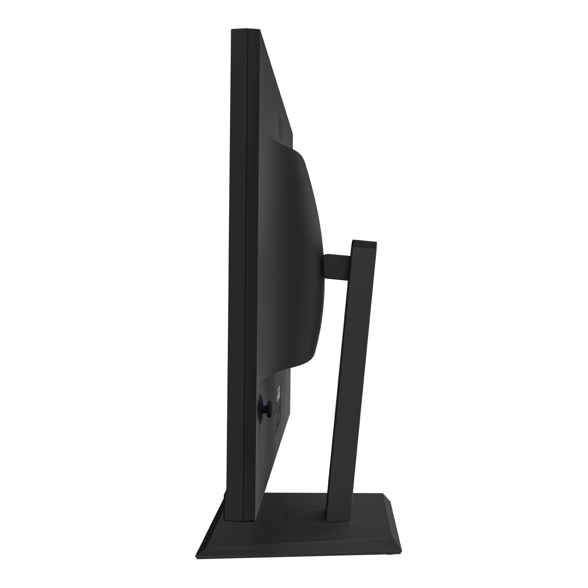 Side view of the NZXT Canvas 27F 165, a 27-inch FHD IPS flat-screen monitor with AMD FreeSync Premium, slim modern design, and rectangular base, shown against a plain black background.